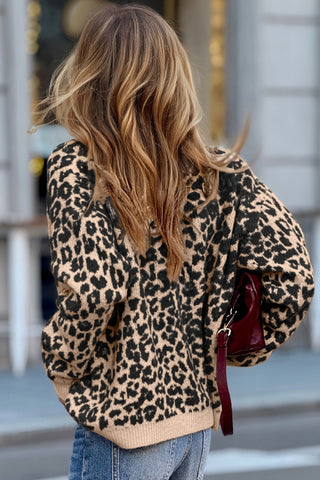 Wild Grace Button-Up Leopard Cardigan