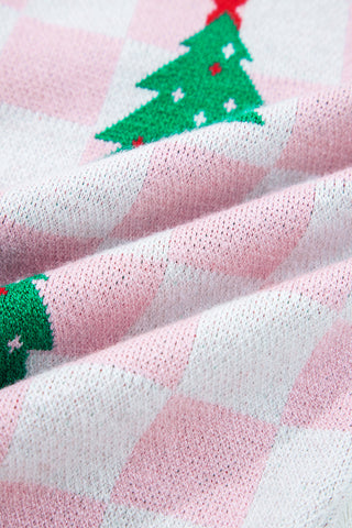 🎄🎅🏻 “Candy Cane Dreams Checkered Christmas Cardigan” – Pink & White (OR) Red & White