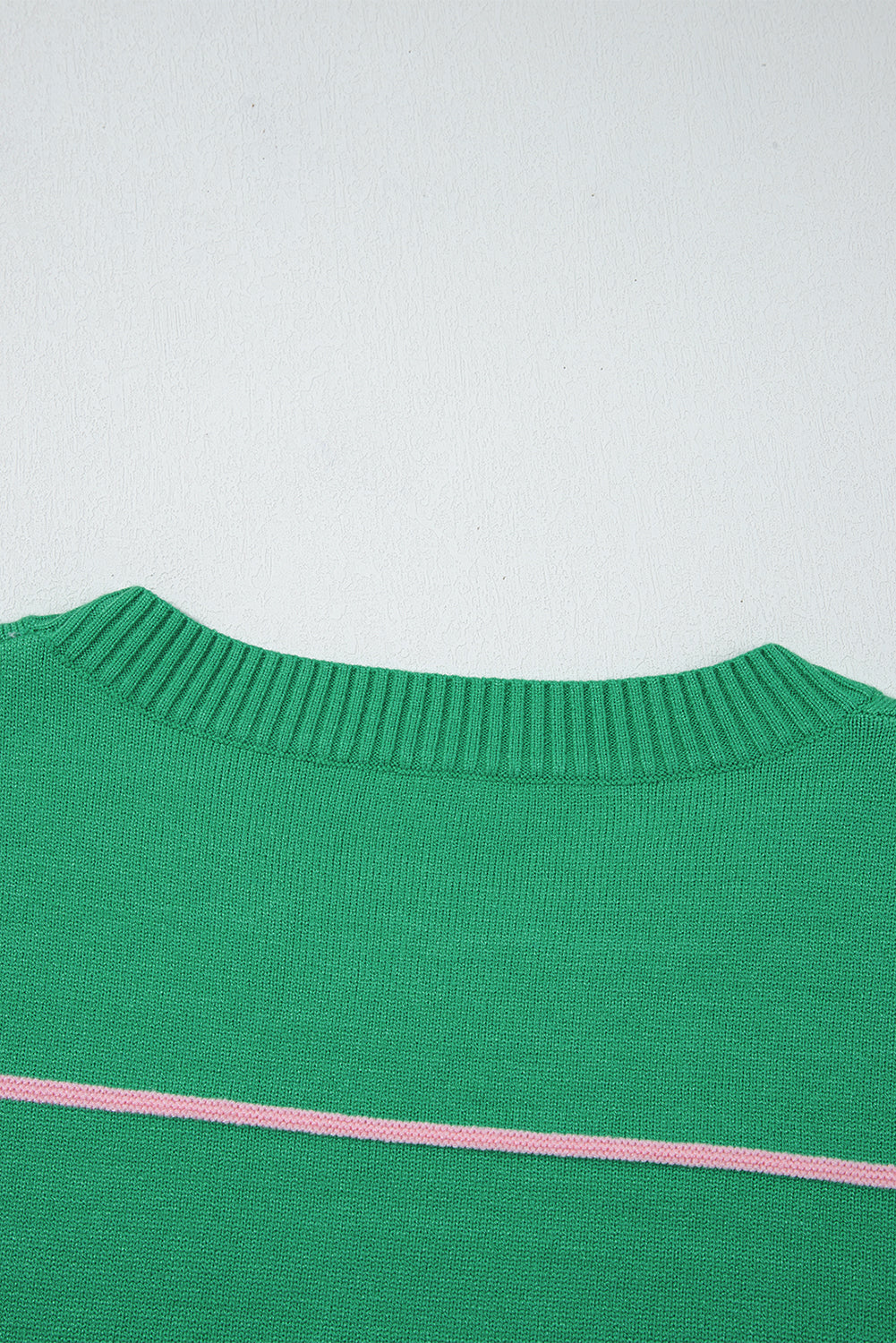 Good Vibes Stripe Knit Sweater Tee — Kelly Green