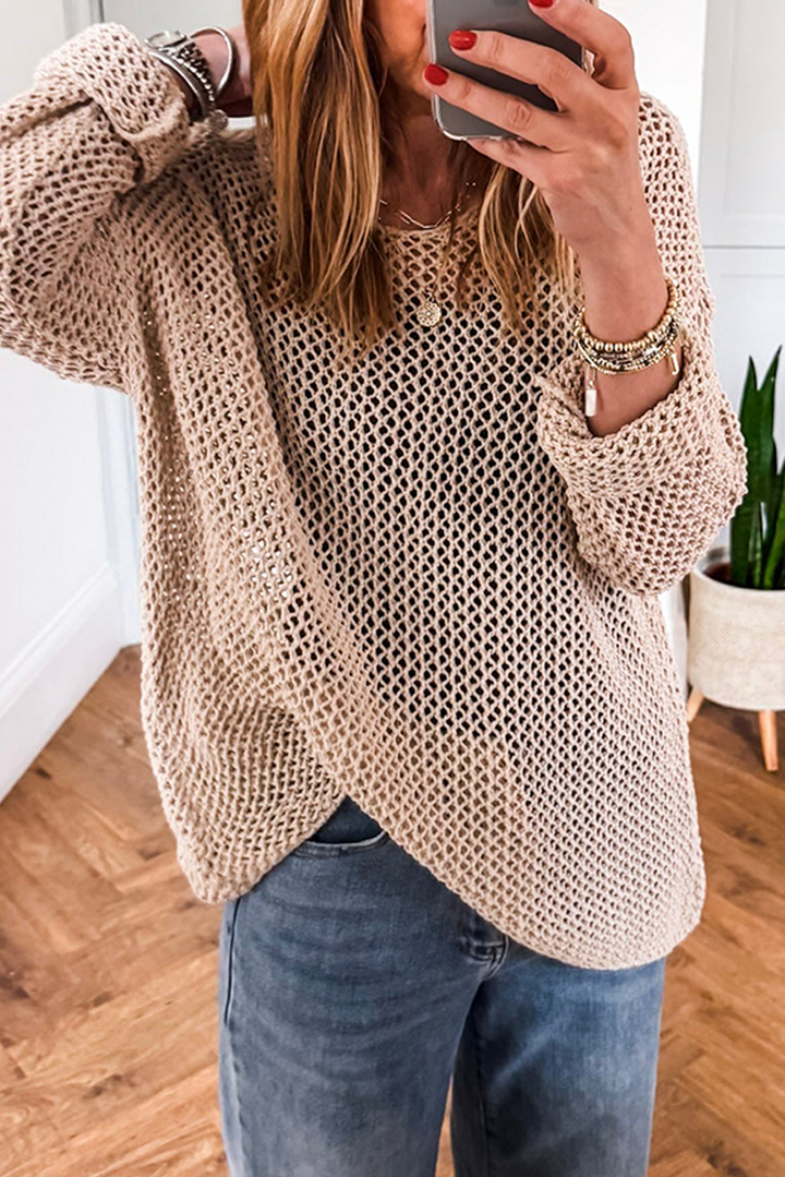 Toasted Pearl Mesh Sweater