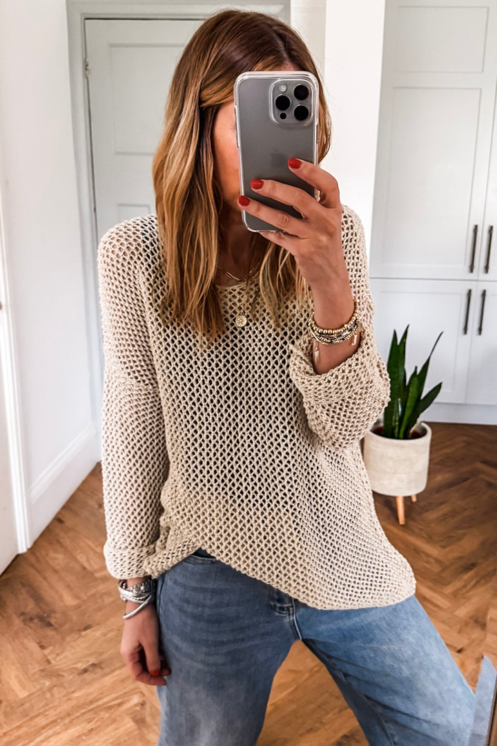 Toasted Pearl Mesh Sweater