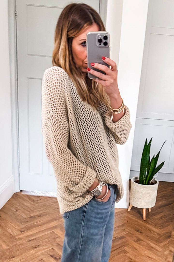 Toasted Pearl Mesh Sweater