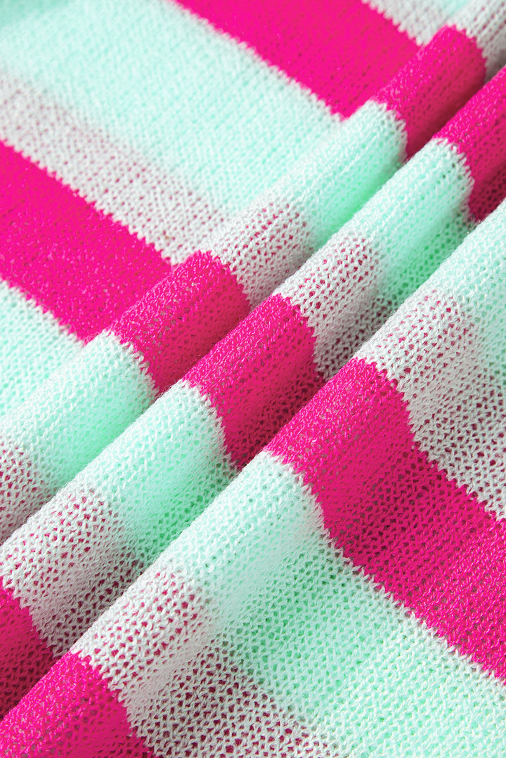 Candy Pop Stripes Sweater (Hot Pink + Mint) 💗🍃
