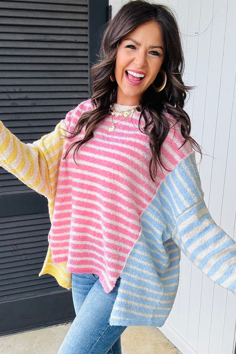 Candy Shop Cozy Striped Sweater