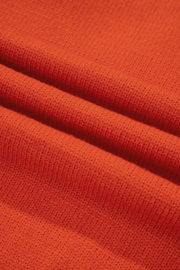 Pumpkin Glow V-Neck Collar Sweater