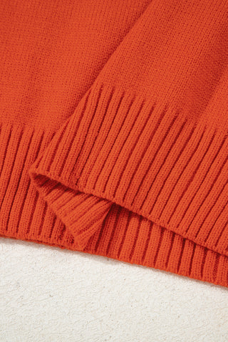 Pumpkin Glow V-Neck Collar Sweater