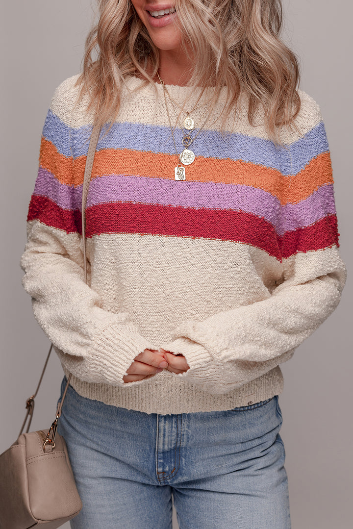 Good Vibes Only Sunset-Stripe Sweater 🌈