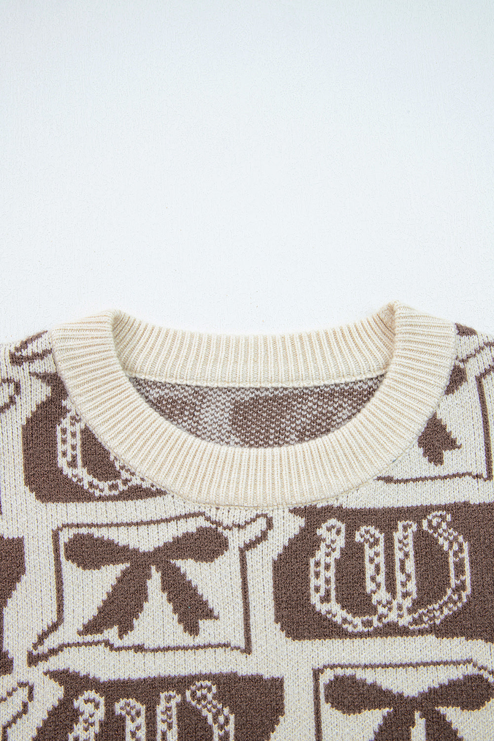 Cocoa Rodeo Jacquard Crewneck Sweater