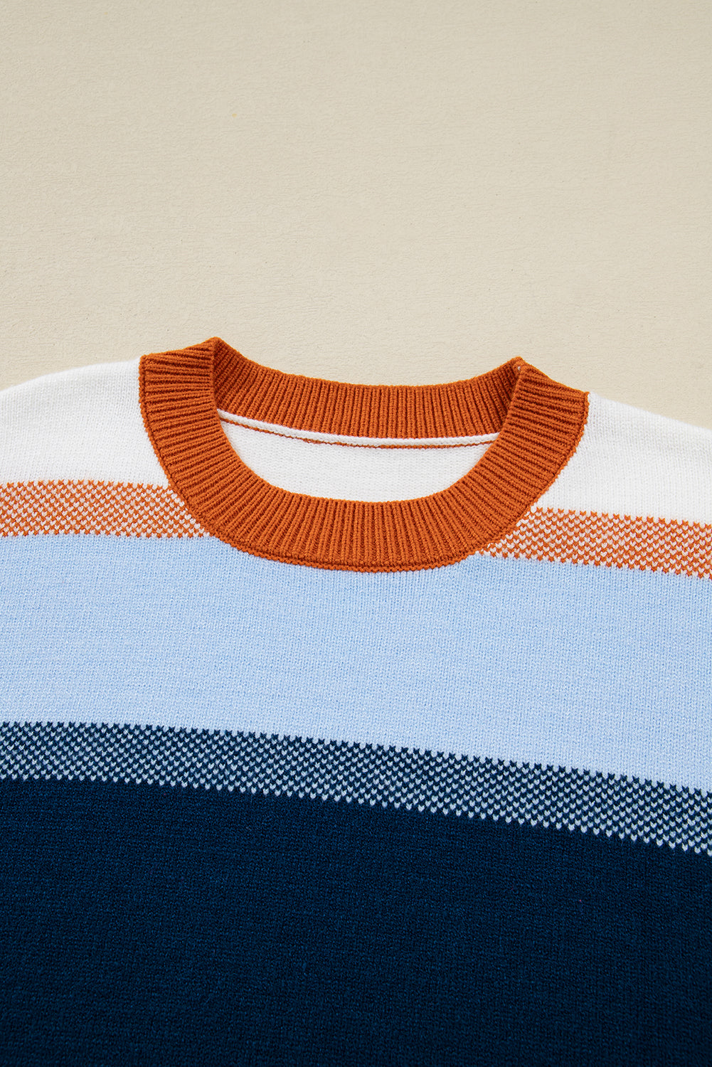 💙🧡 Luke & Estelle “Autumn Skies Striped Sweater” – Cozy, Chic, & Ready to Sell Out! 🍂