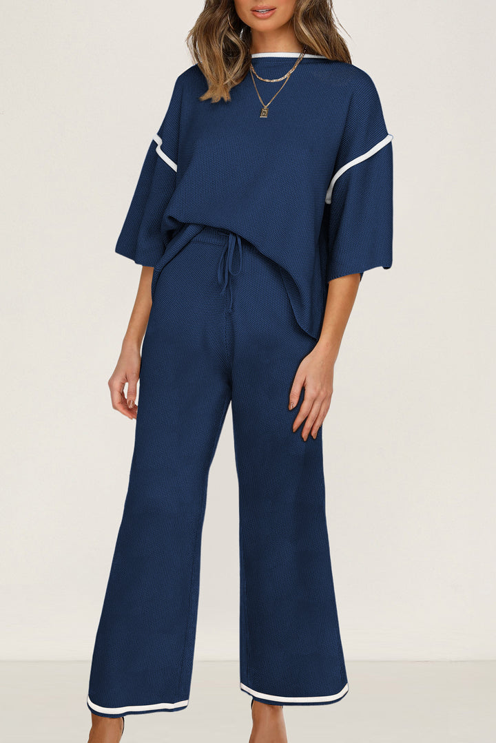 Navy Luxe Lounge Set – Elevated Comfort Meets Everyday Chic