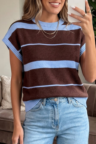 Luke & Estelle Boardwalk Stripe Short Sleeve Knit Top