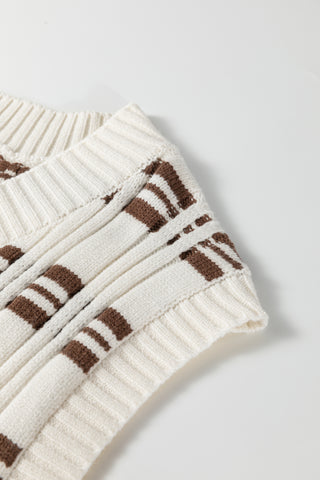 Luke & Estelle Café Stripe V-Neck Sweater Vest