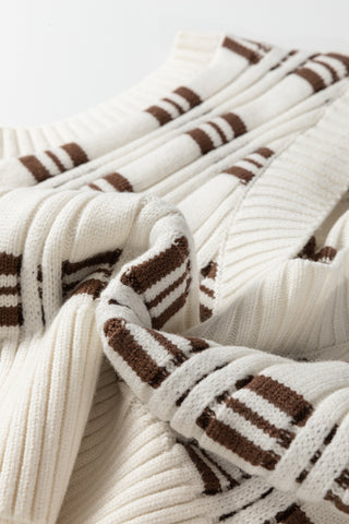 Luke & Estelle Café Stripe V-Neck Sweater Vest