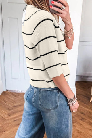 Luke & Estelle Left Bank Stripe Ribbed Sweater Tee