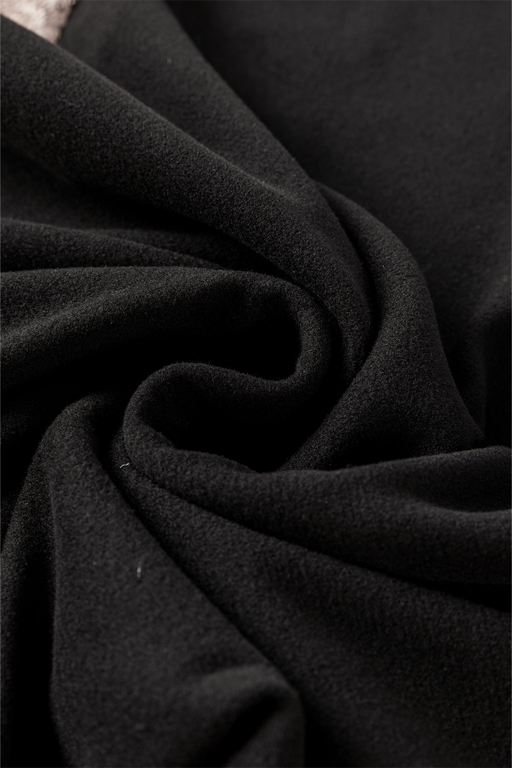 Midnight Sparkle Sequin-Sleeve Sweatshirt Dress (Black)