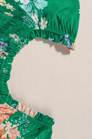Bloom Boldly Smocked Midi Dress — Emerald Floral