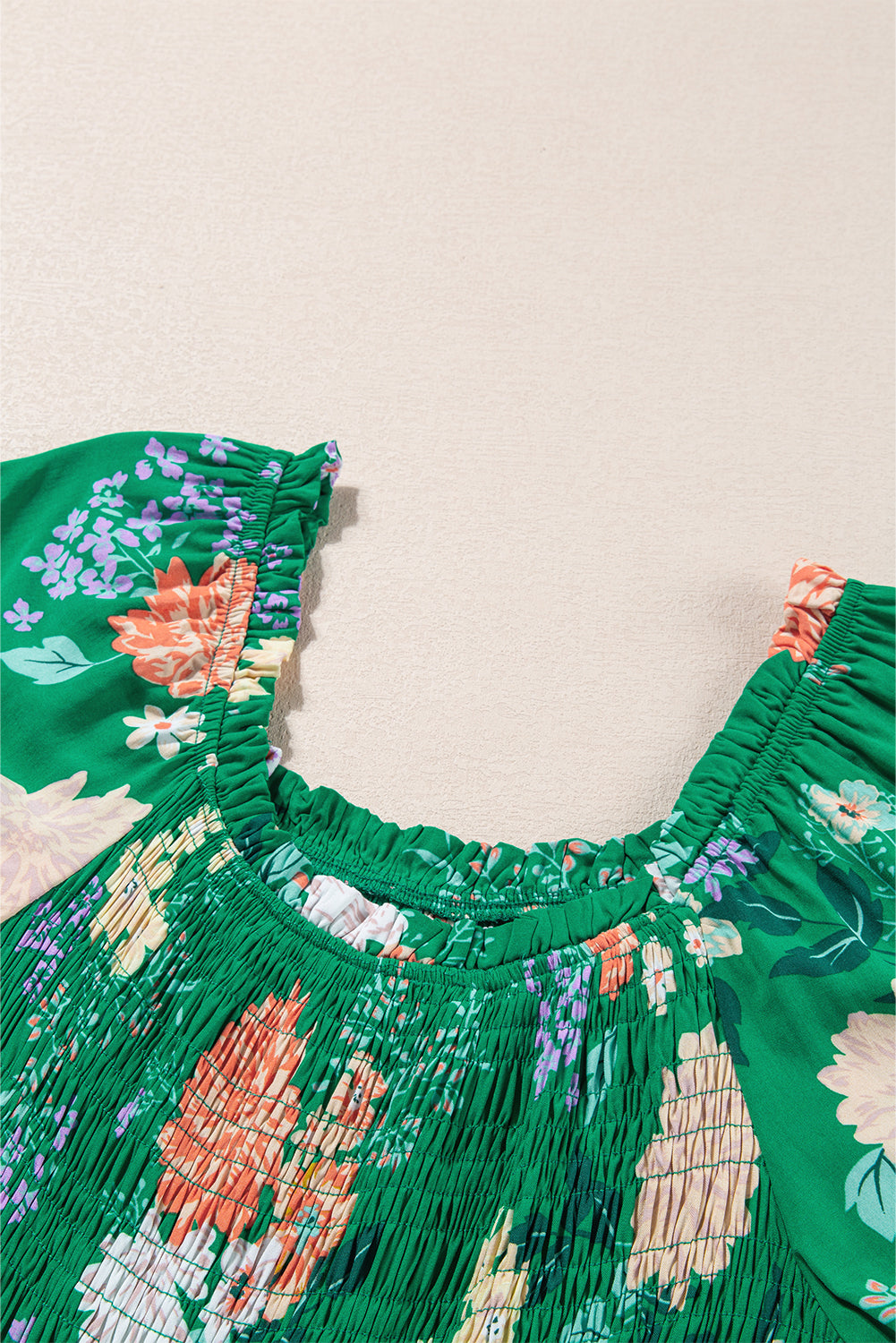 Bloom Boldly Smocked Midi Dress — Emerald Floral