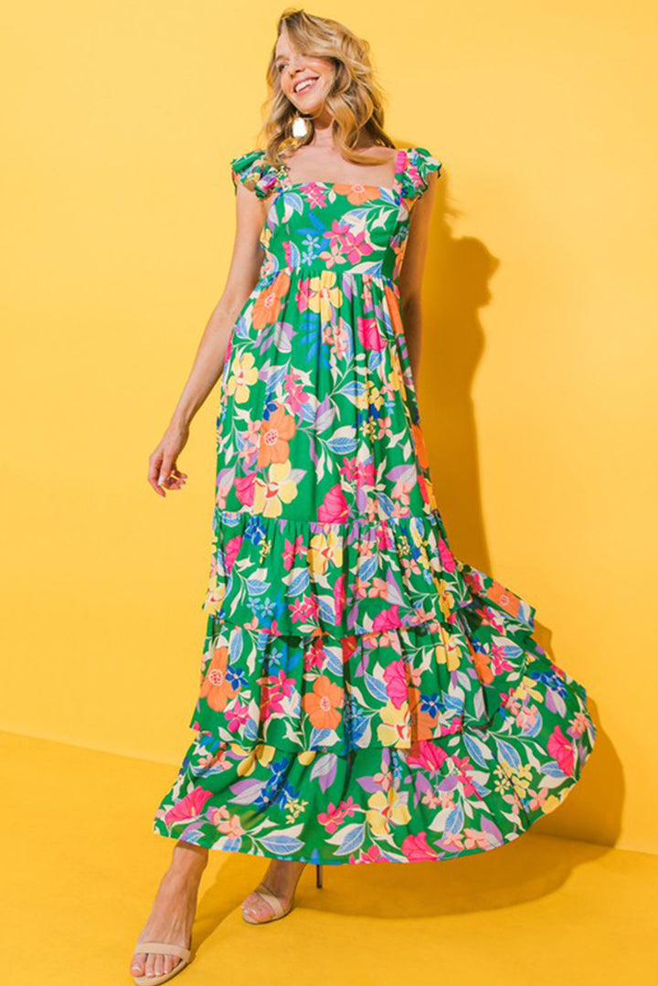 Paradise Bloom Tiered Maxi Dress 🌺