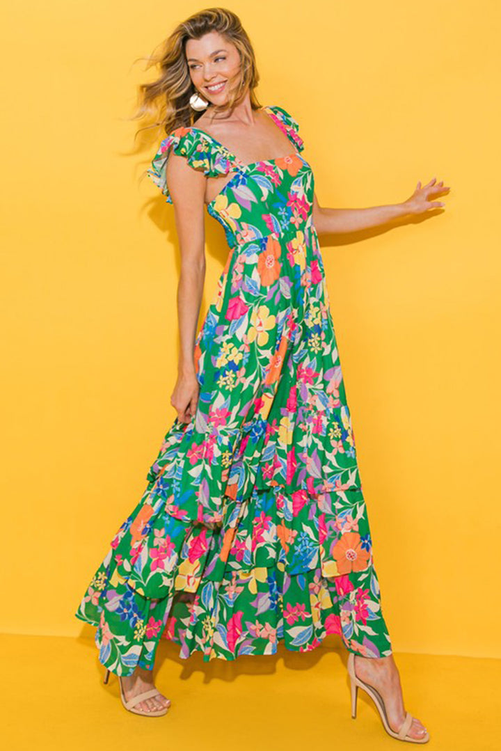 Paradise Bloom Tiered Maxi Dress 🌺