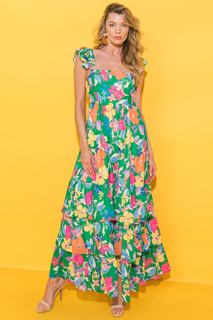 Paradise Bloom Tiered Maxi Dress 🌺