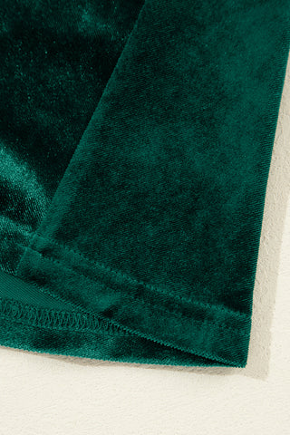 Emerald Velvet Tiered Ruffle Mini Dress – “Holiday Soirée”