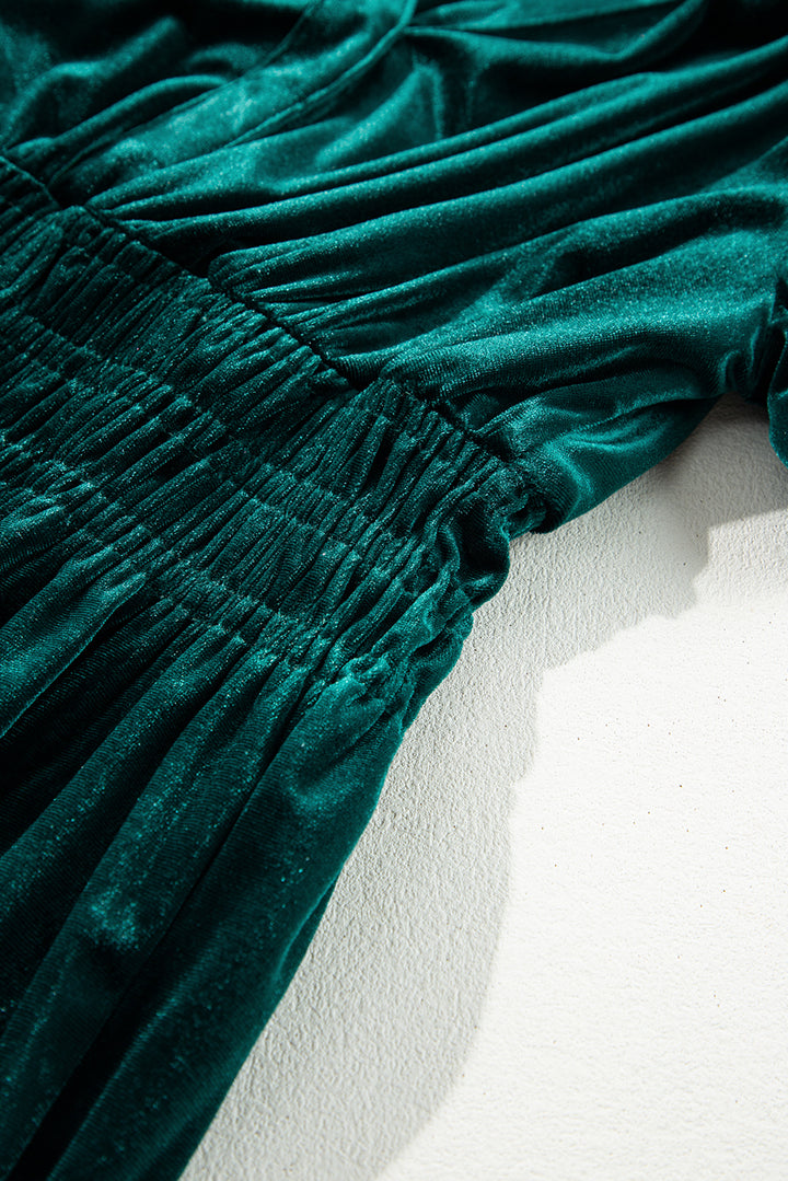 ✨ Enchanted Velvet Elegance Maxi Dress – Emerald Dream ✨