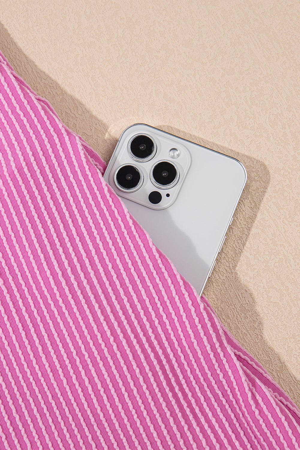 Peony Pink Textured Puff Sleeve Dress