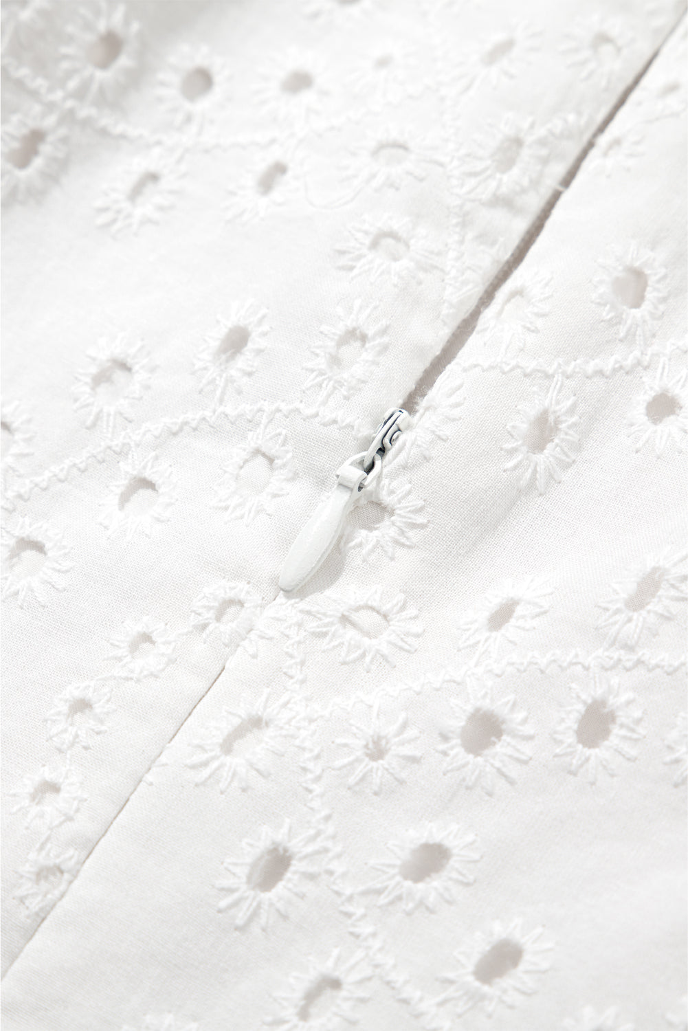 Sunlit Whisper Eyelet Dress – White