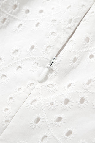 Sunlit Whisper Eyelet Dress – White