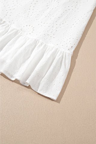 Sunlit Whisper Eyelet Dress – White