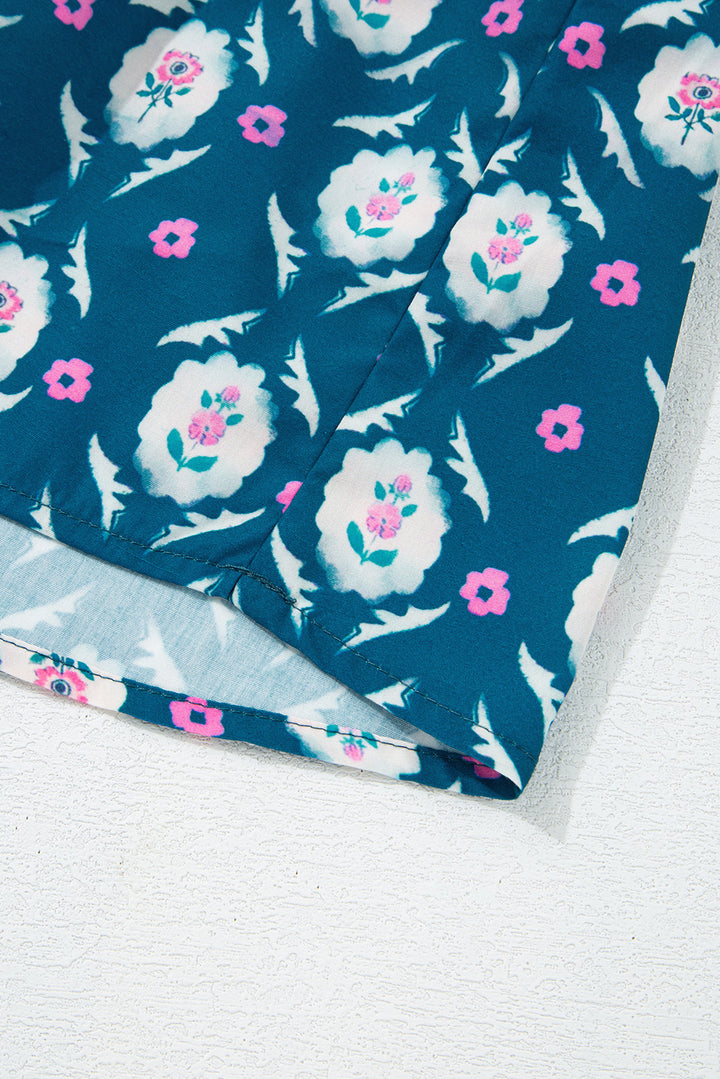 Peacock Meadow Tiered Mini Dress