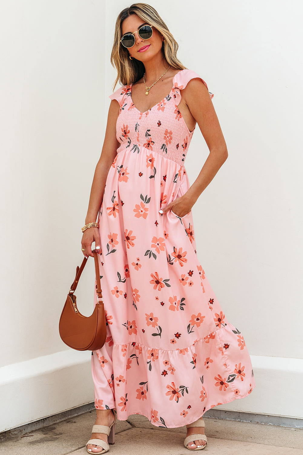 Sunset Petals Flutter Maxi Dress 🌺