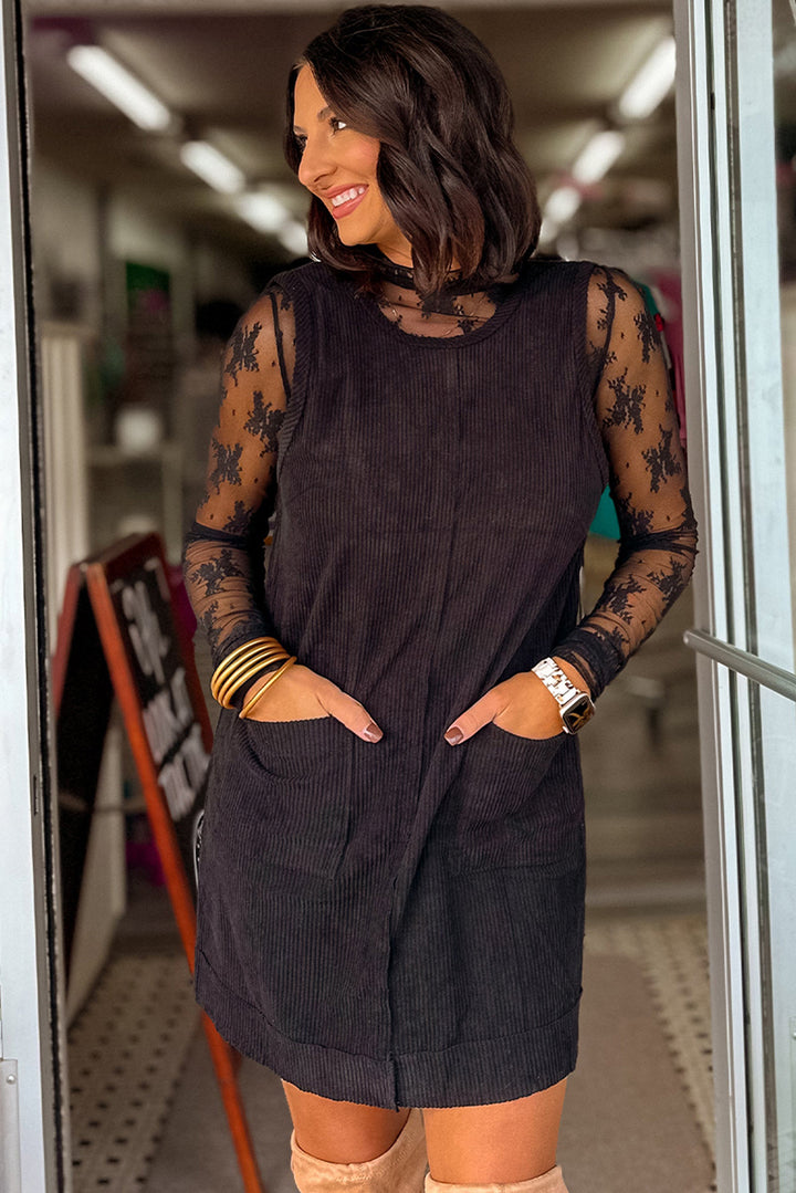 Velvet Noir Corduroy Jumper Dress