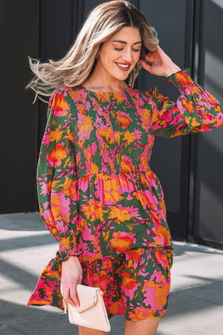 Luke & Estelle Painted Garden Smocked Mini Dress
