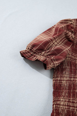 Luke & Estelle Autumn Heritage Smocked Plaid Midi Dress