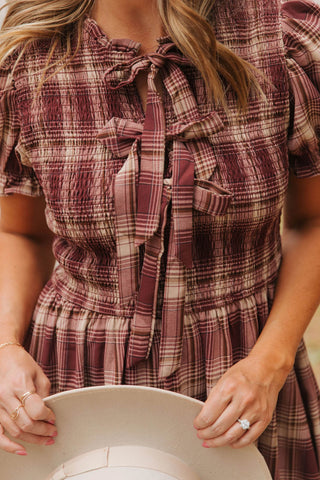 Luke & Estelle Autumn Heritage Smocked Plaid Midi Dress