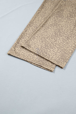 Lucky Star Khaki Leopard Two-Piece Lounge Set