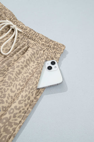 Lucky Star Khaki Leopard Two-Piece Lounge Set