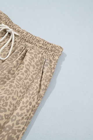 Lucky Star Khaki Leopard Two-Piece Lounge Set