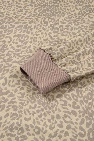 Lucky Star Khaki Leopard Two-Piece Lounge Set