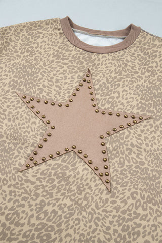 Lucky Star Khaki Leopard Two-Piece Lounge Set
