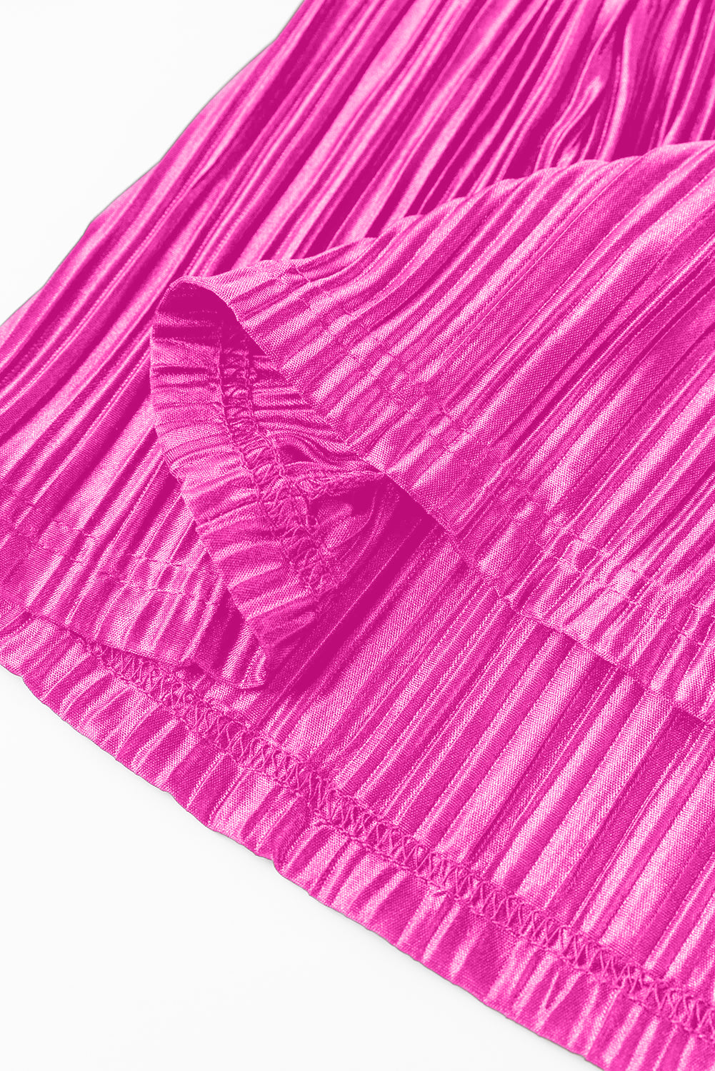 Hot Pink Pleated Power Set (Top + Pants)