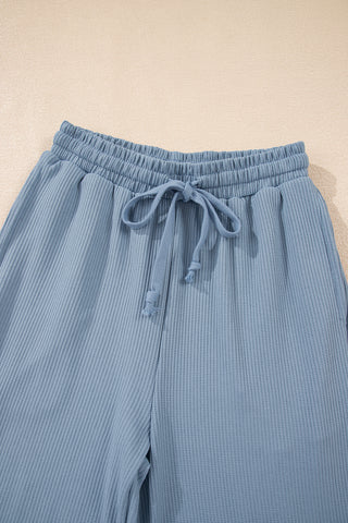 Luke & Estelle Chill Mode Blue Mist Waffle-Knit Lounge Set
