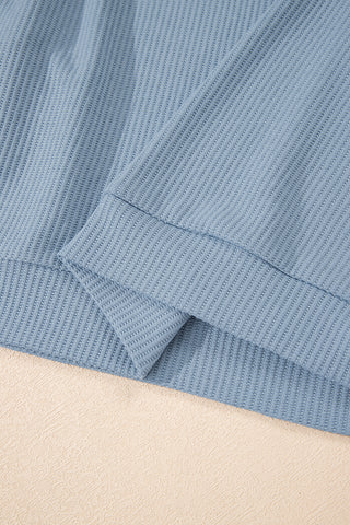 Luke & Estelle Chill Mode Blue Mist Waffle-Knit Lounge Set