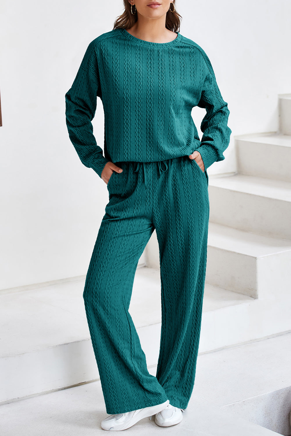 Mallard Green Luxe Textured 2-Piece Lounge & Go Set