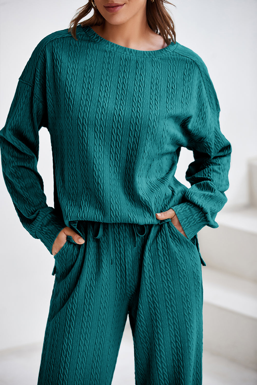 Mallard Green Luxe Textured 2-Piece Lounge & Go Set