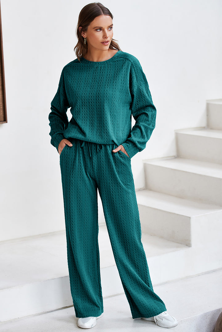 Mallard Green Luxe Textured 2-Piece Lounge & Go Set