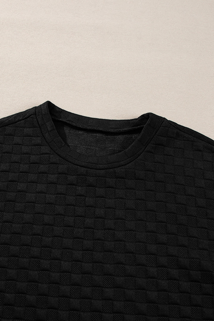 Cozy Luxe Checkerboard Textured 2-Piece Lounge Set