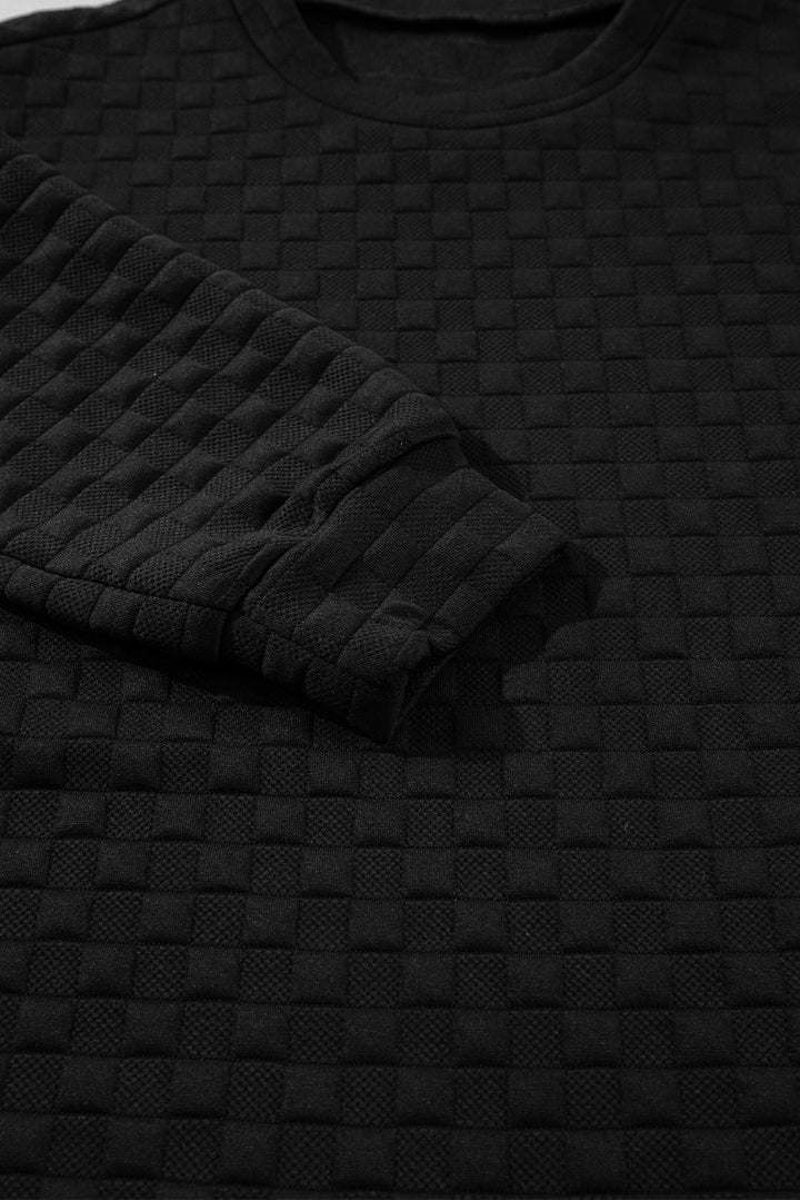 Cozy Luxe Checkerboard Textured 2-Piece Lounge Set