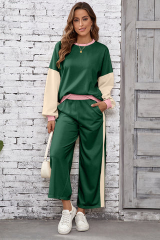 💚 Luke & Estelle “Evergreen Luxe” 2-Piece Colorblock Set 💚